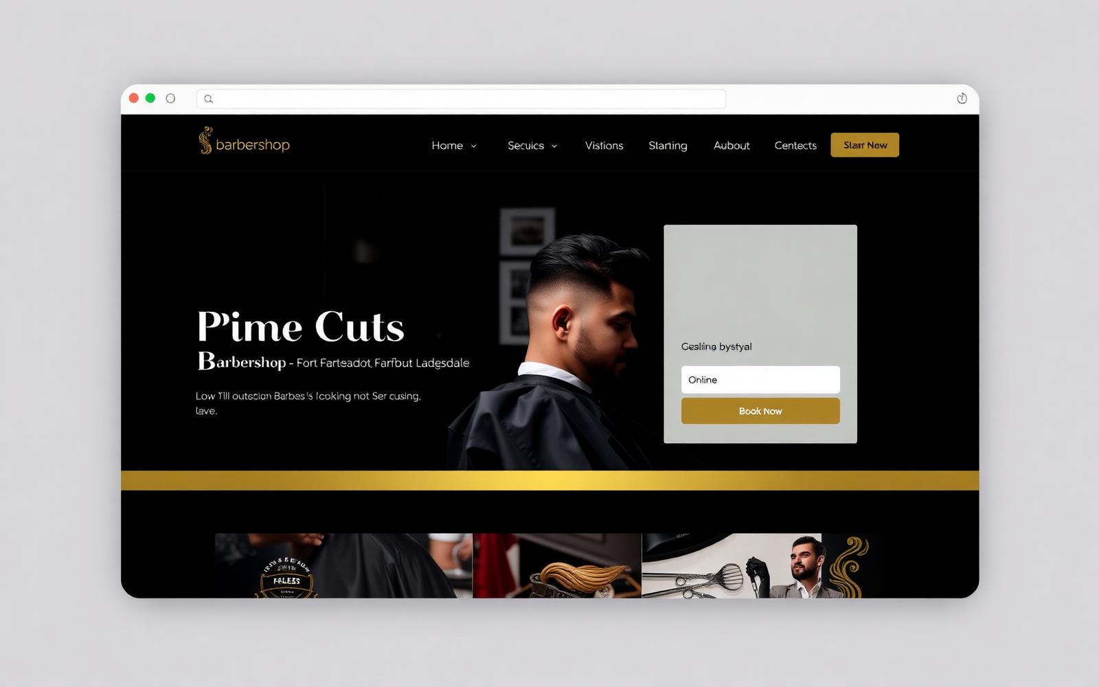 Prime Cuts Barbershop website screenshot
