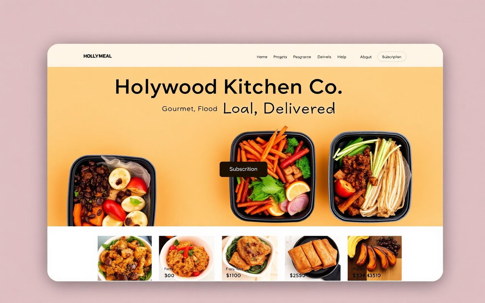 Hollywood Kitchen Co website screenshot